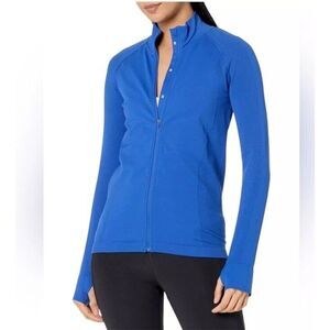 Sweaty Betty Athlete Doubleweight Seamless Workout Zip Up Jacket Blue Size Small